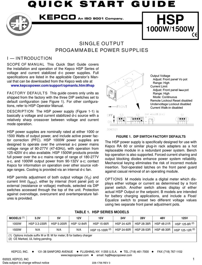 KEPCO HSP 1000W User manual