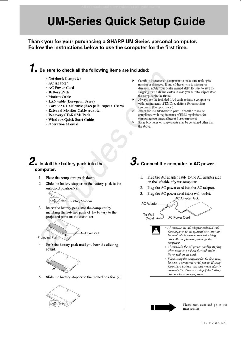 Sharp Actius PC-UM20 User manual Sharp Actius PC-UM20 User manual