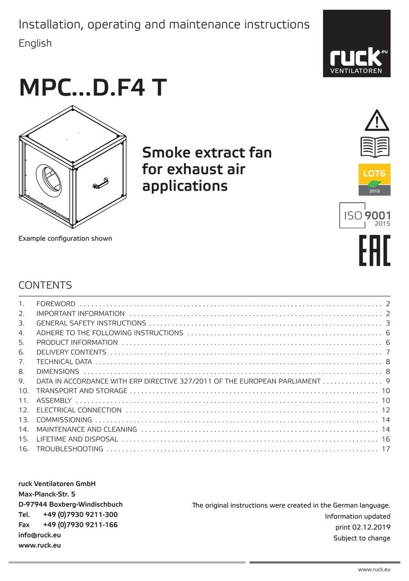 Ruck Ventilatoren MPC D.F4 T Series Installation, Operating and Maintenance Instructions for the Installer and the User