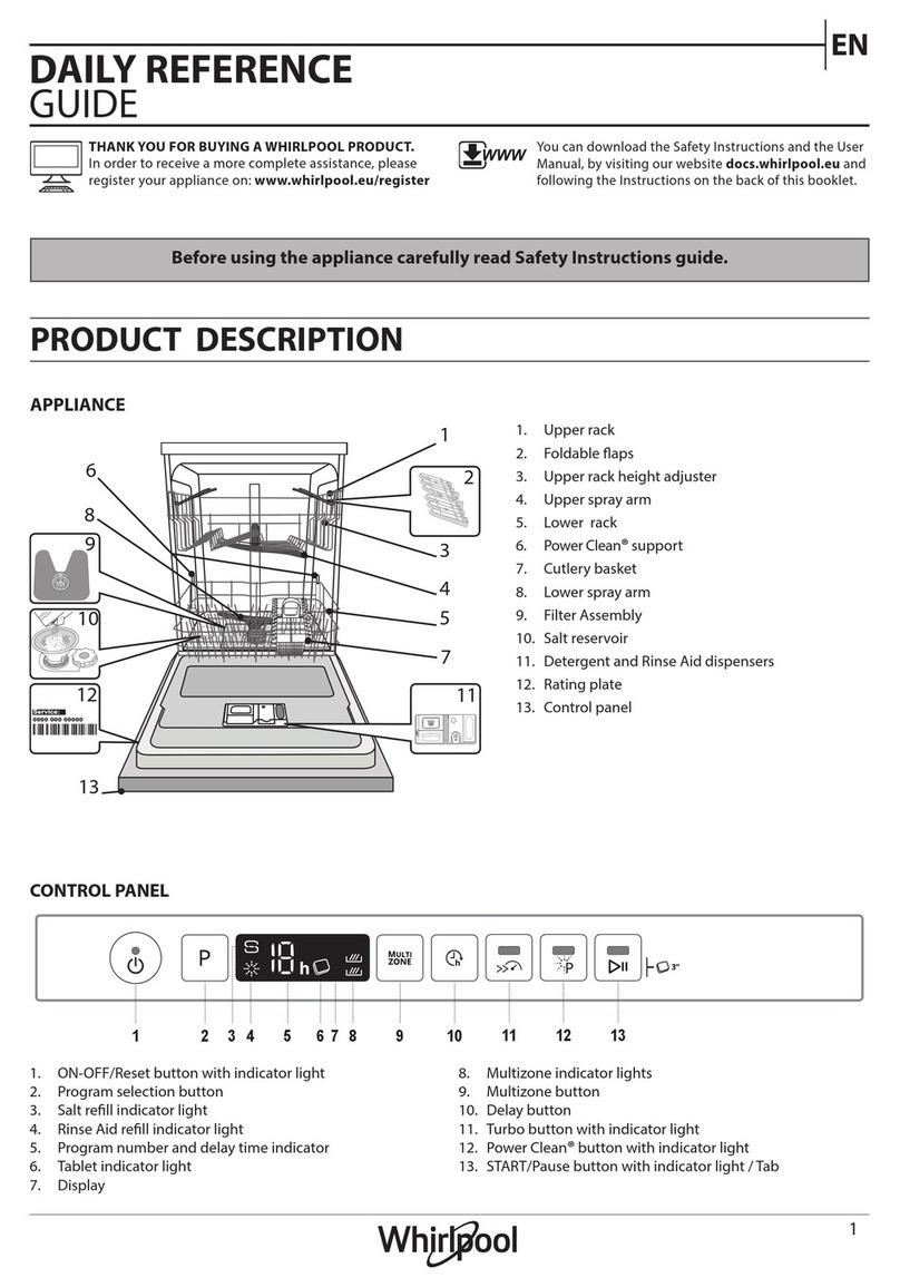 Whirlpool WI 7020 P Installation and operation manual