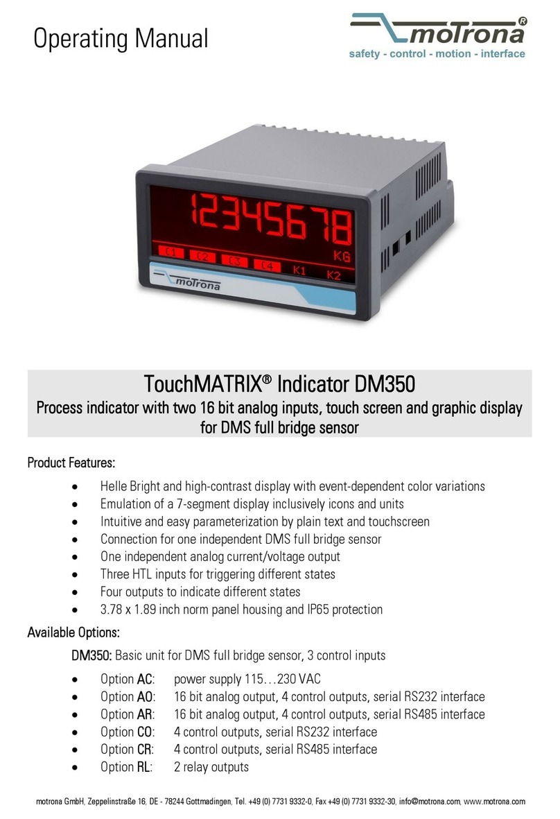 Motrona TouchMATRIX DM350 User manual