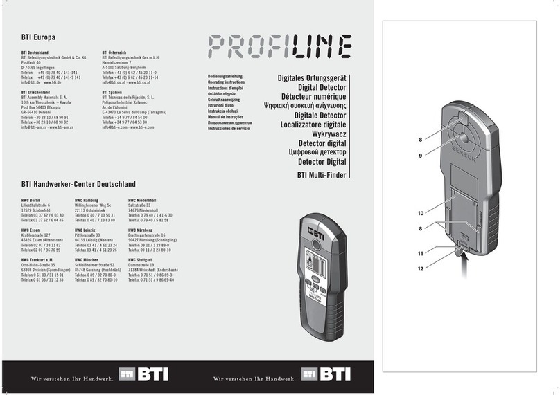 BTI Profiline Multi Finder operating instructions