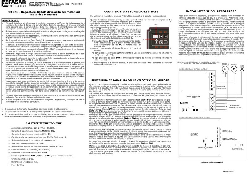 FASAR ELETTRONICA FE1023 quick start guide FASAR ELETTRONICA FE1023 quick start guide