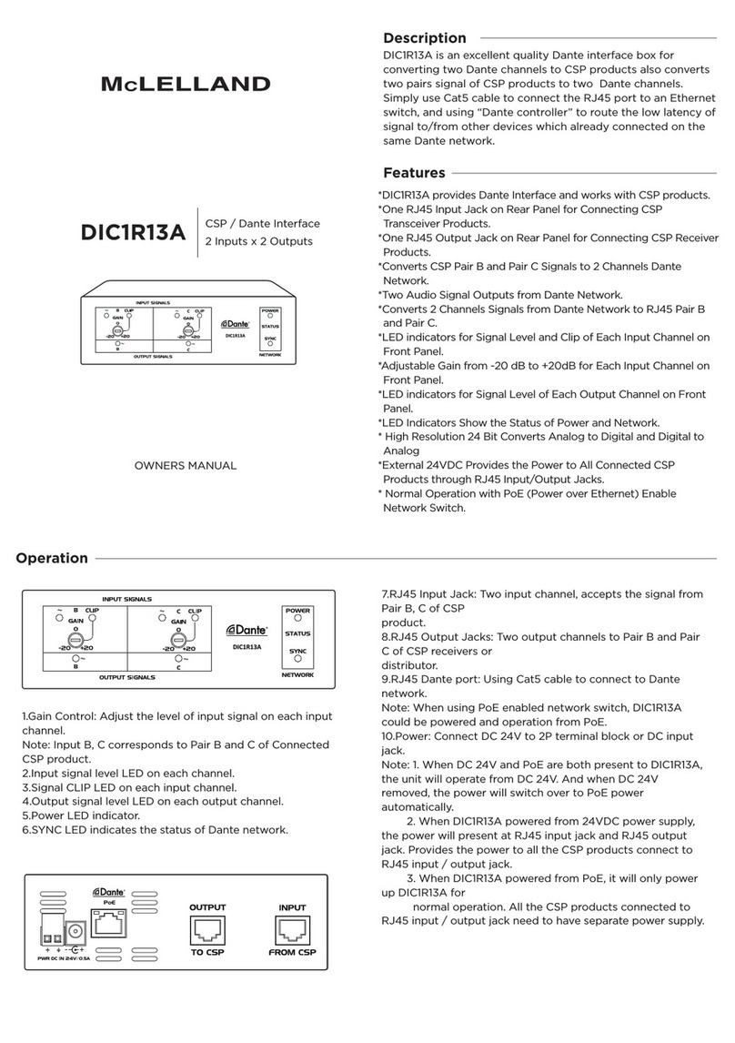 McLelland DIC1R13A owner's manual