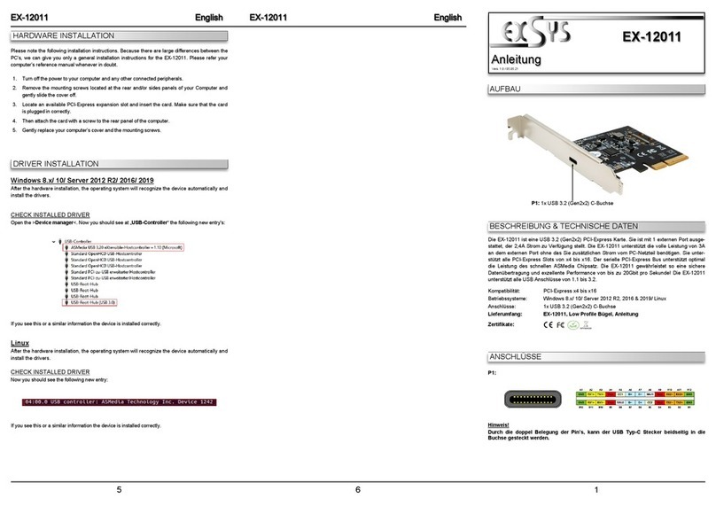 Exsys EX-12011 User manual
