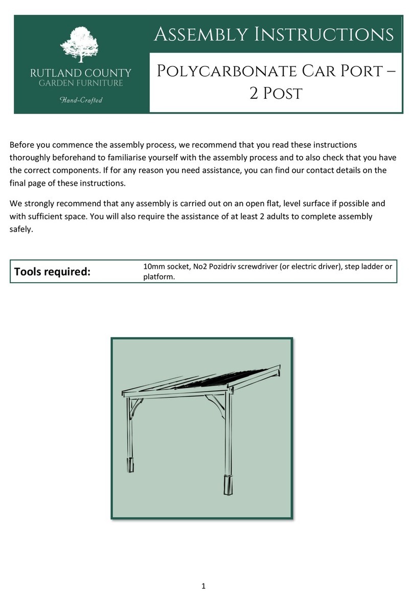 Rutland County Garden Furniture Polycarbonate Car Port 2 Post Assembly instructions Rutland County Garden Furniture Polycarbonate Car Port 2 Post Assembly instructions