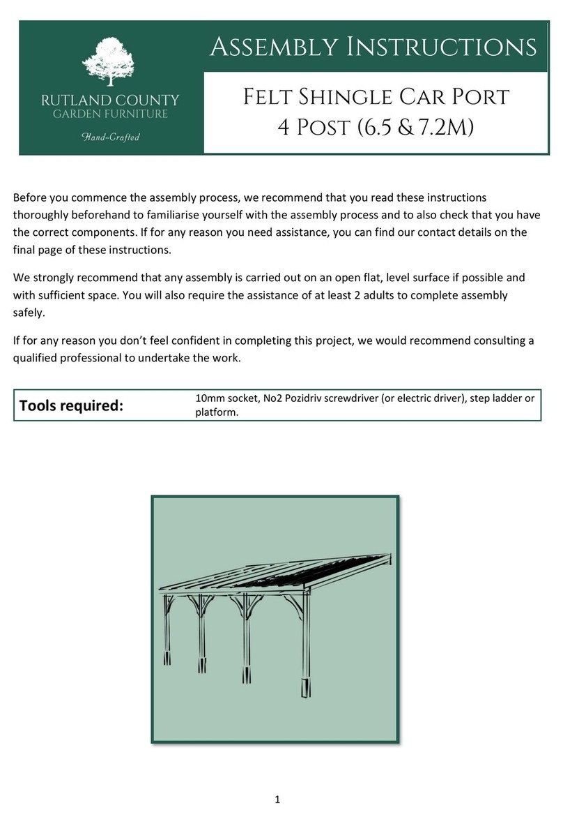 Rutland County Garden Furniture Felt Shingle Car Port 4 Post User manual