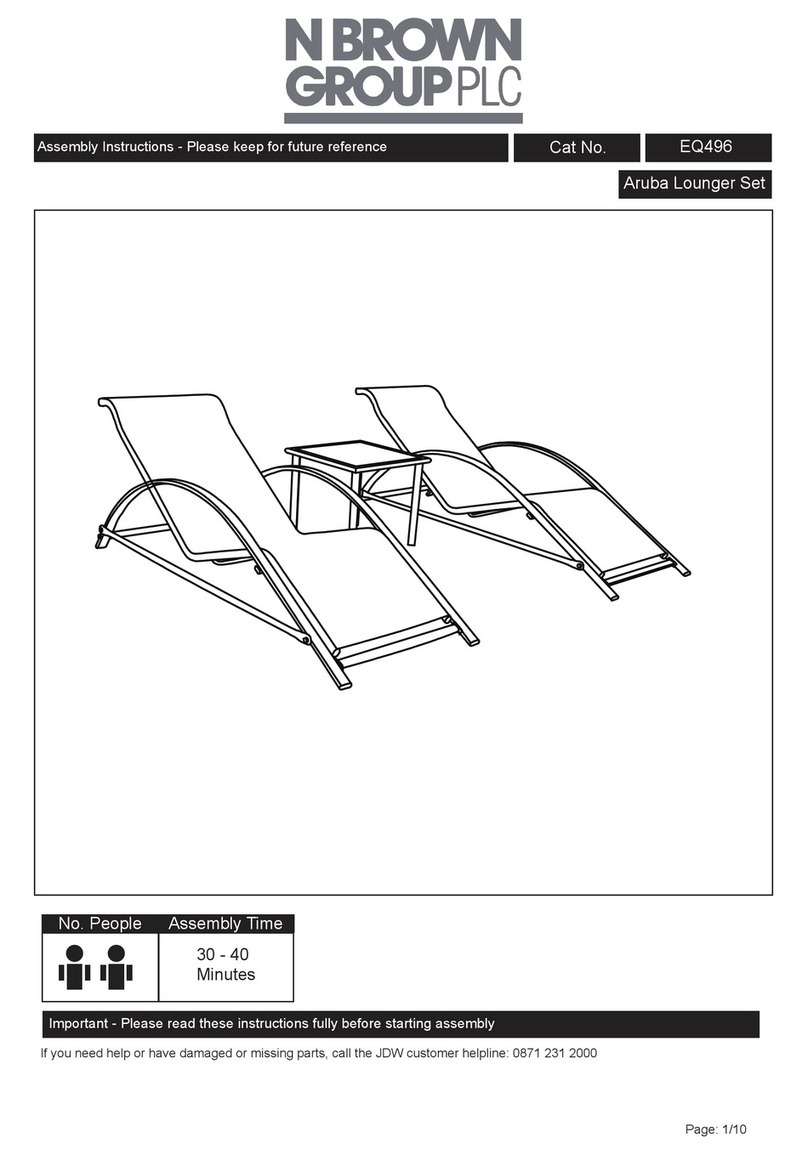 N Brown Group Aruba Lounger Set User manual