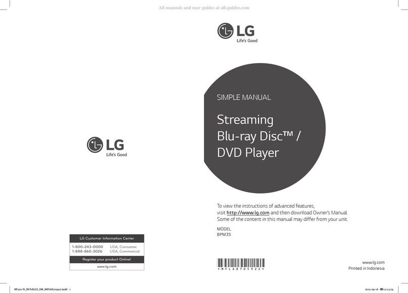 LG BPM35 Specification sheet