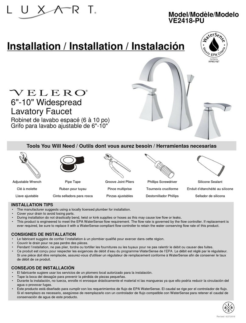 Luxart VELERO VE2418-PU Installation