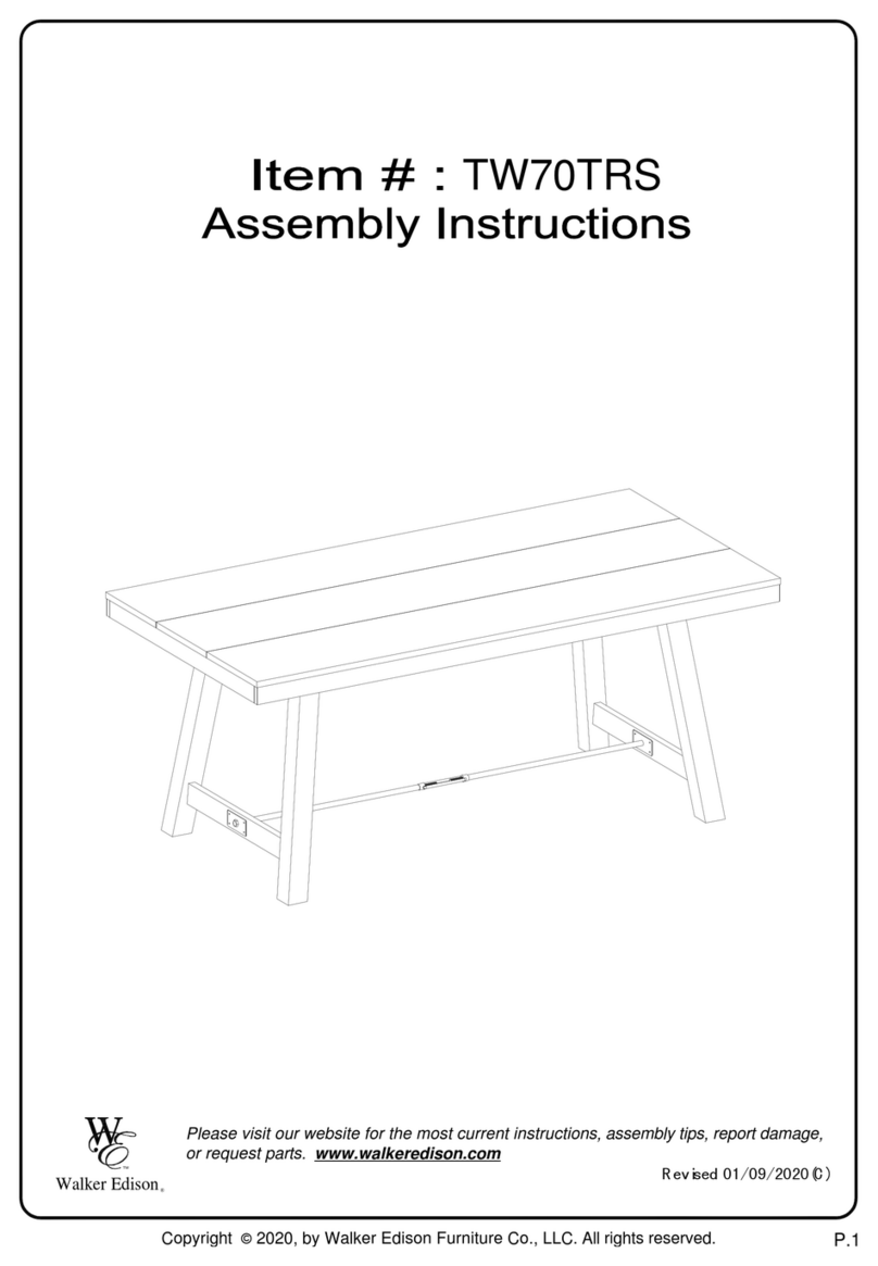 Walker Edison TW70TRS User manual