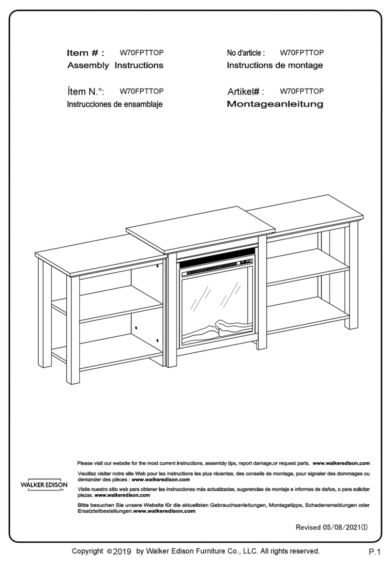 Walker Edison W70FPTTOP User manual