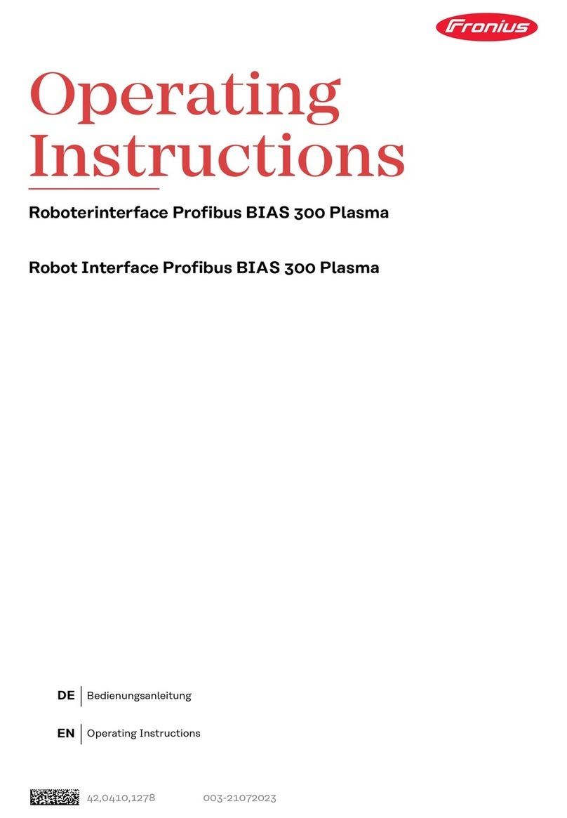 FRO­NIUS Profibus BIAS 300 Plasma operating instructions
