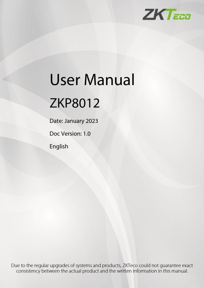 ZKTeco ZKP8012 user manual