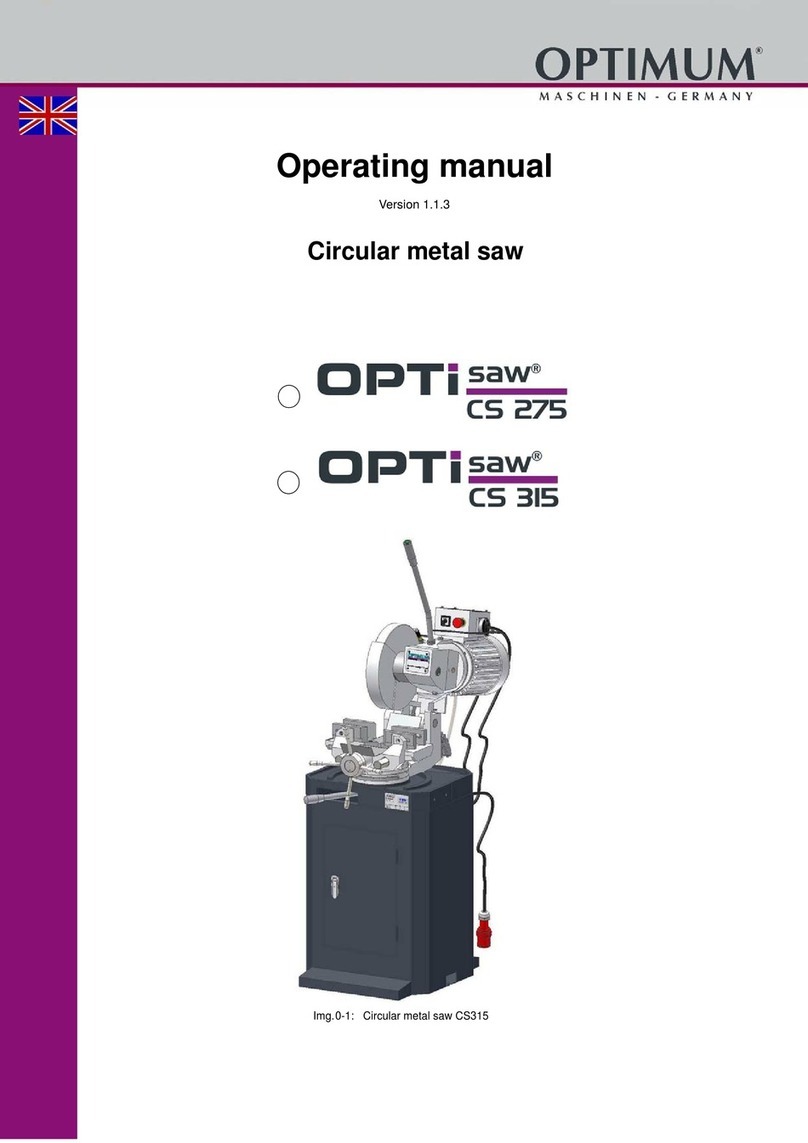 Optimum OPTisaw CS 275 operating manual