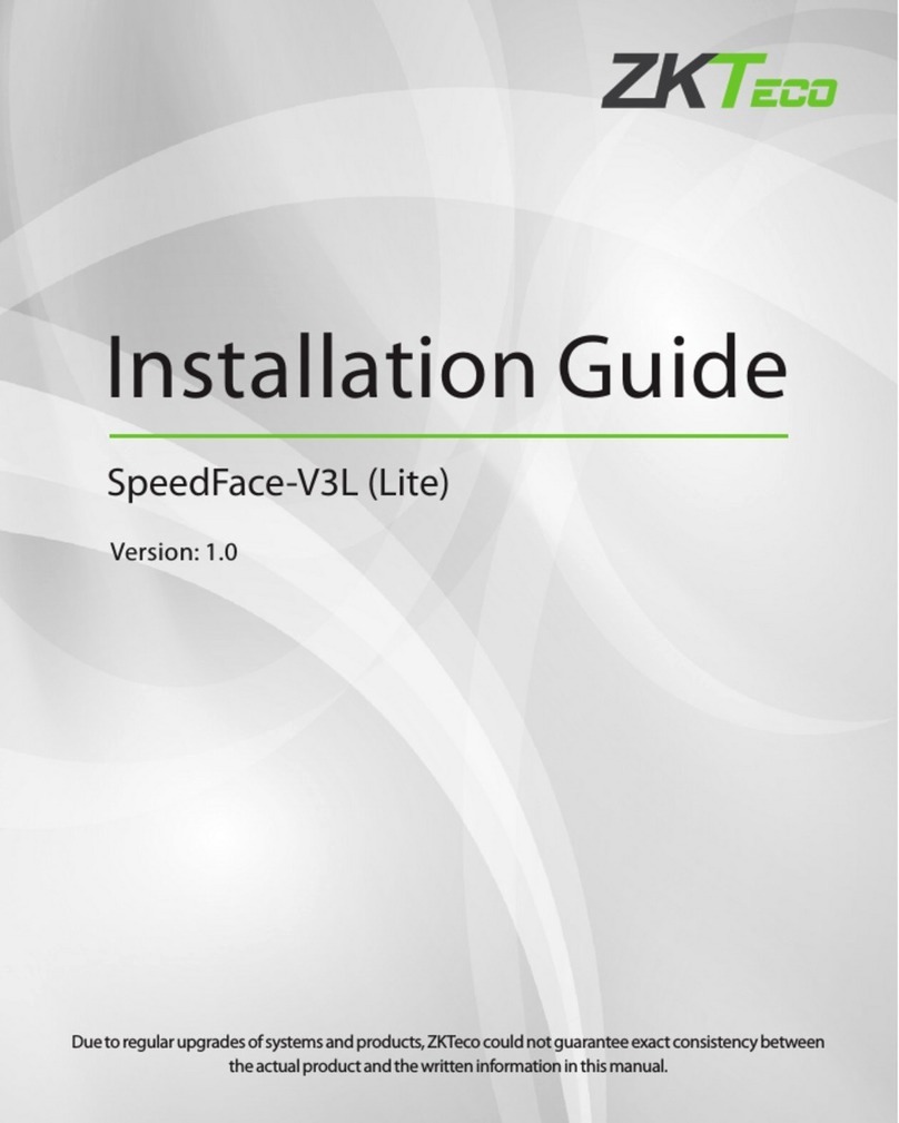 ZKTeco SpeedFace-V3L User manual