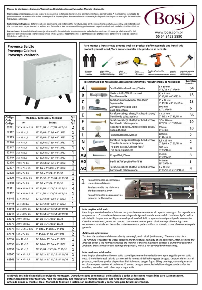 Bosi 63711 Assembly and installation manual