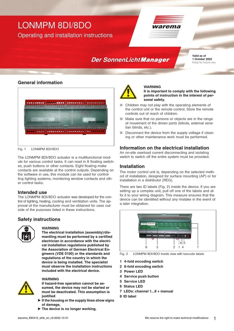 WAREMA LONMPM 8DI Operating and installation instructions