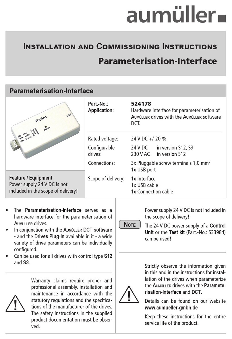 Aumuller 524178 Installation and commissioning instructions