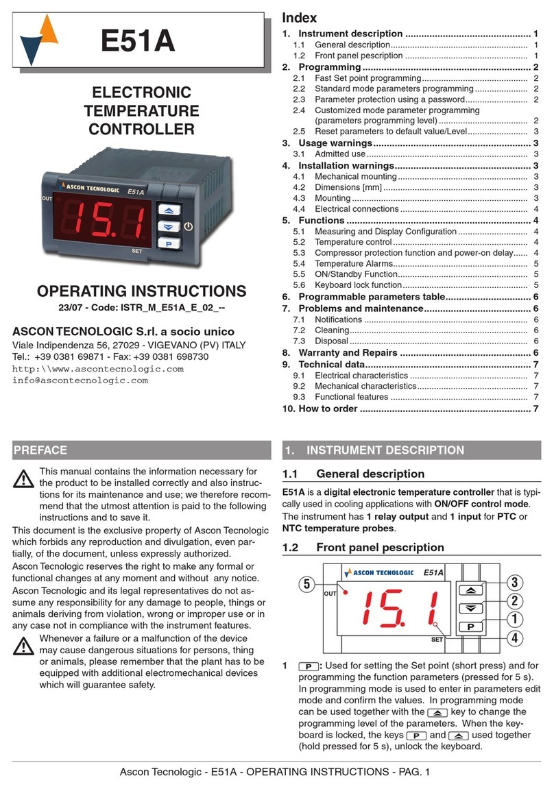 Ascon tecnologic E51A User manual