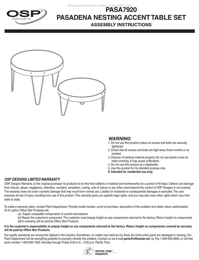 OSP Designs PASADENA NESTING PASA7920 User manual OSP Designs PASADENA NESTING PASA7920 User manual