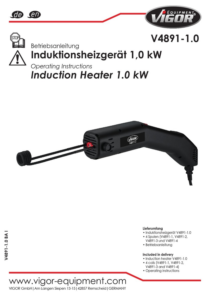 Vigor Equipment V4891-1.0 operating instructions
