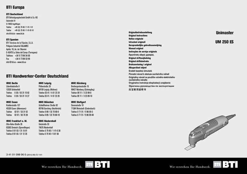 BTI Unimaster UM 250 ES instructions