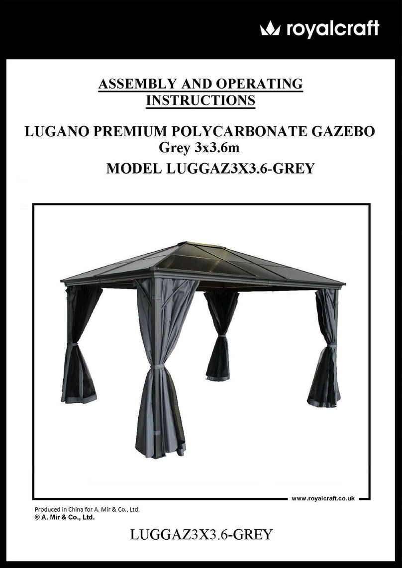 Royalcraft LUGGAZ3X3.6-GREY Assembly and operating instructions