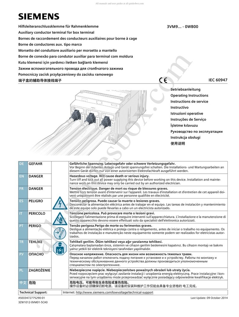 Siemens 3VM9 0WB00 Series operating instructions
