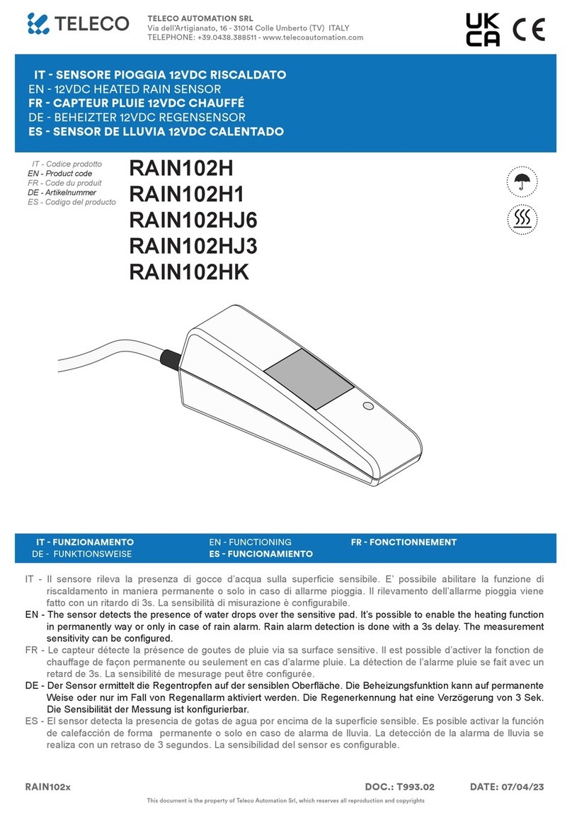 Teleco RAIN102H quick start guide