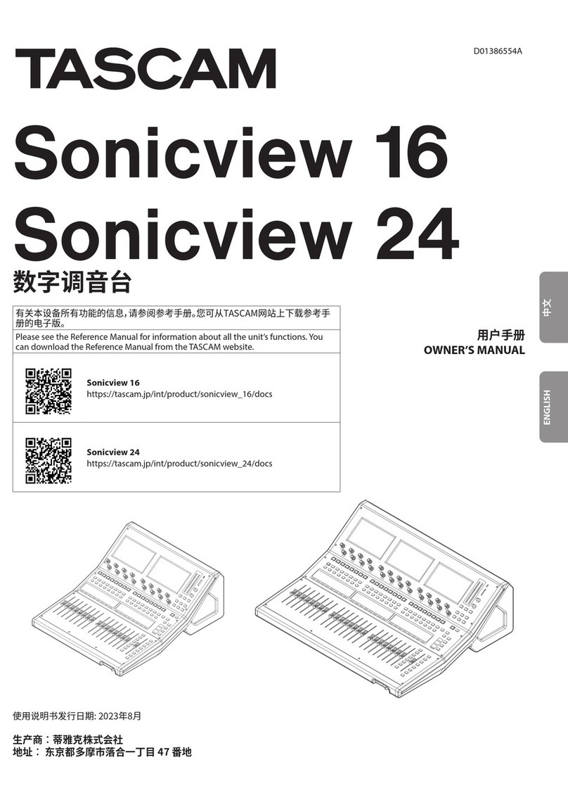 Tascam Sonicview 16 owner's manual