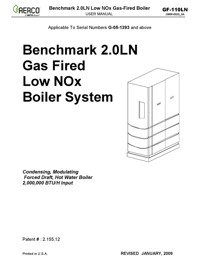 Watts AERCO Benchmark 2.0LN Installation and operation manual Watts AERCO Benchmark 2.0LN Installation and operation manual