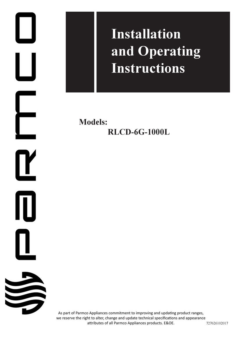 Parmco RLCD-6G-1000L Installation and operating instructions
