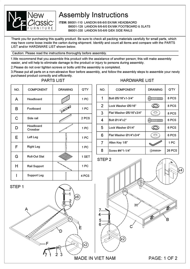 New Classic Furniture B6001-110 Assembly instructions New Classic Furniture B6001-110 Assembly instructions