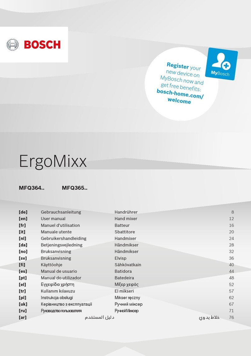 Bosch ErgoMixx MFQ364V0/02 User manual Bosch ErgoMixx MFQ364V0/02 User manual