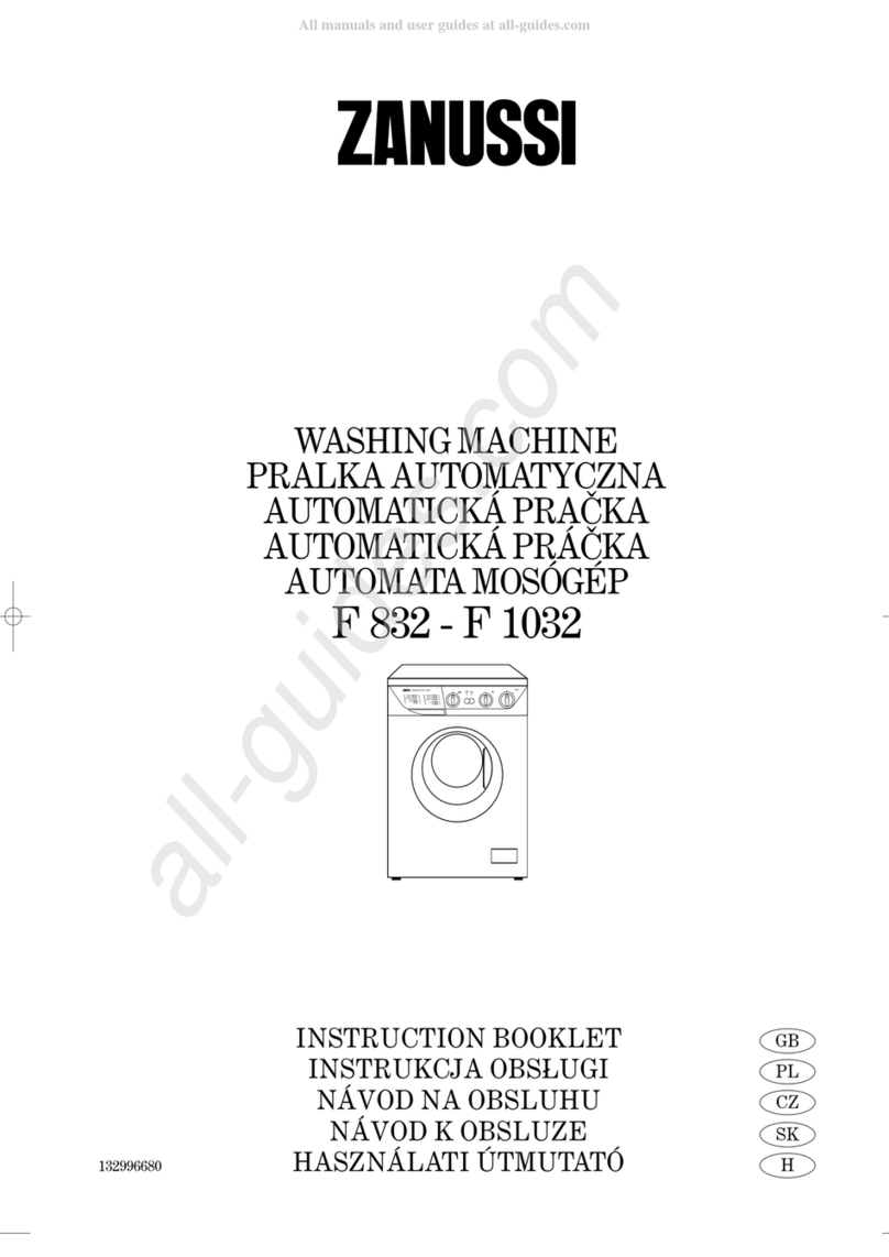 Zanussi F 832 User manual Zanussi F 832 User manual