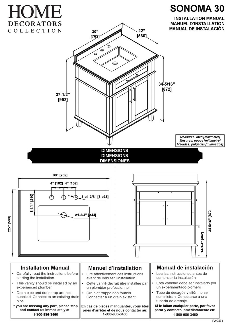Home Decorators Collection SONOMA 30 installation manual