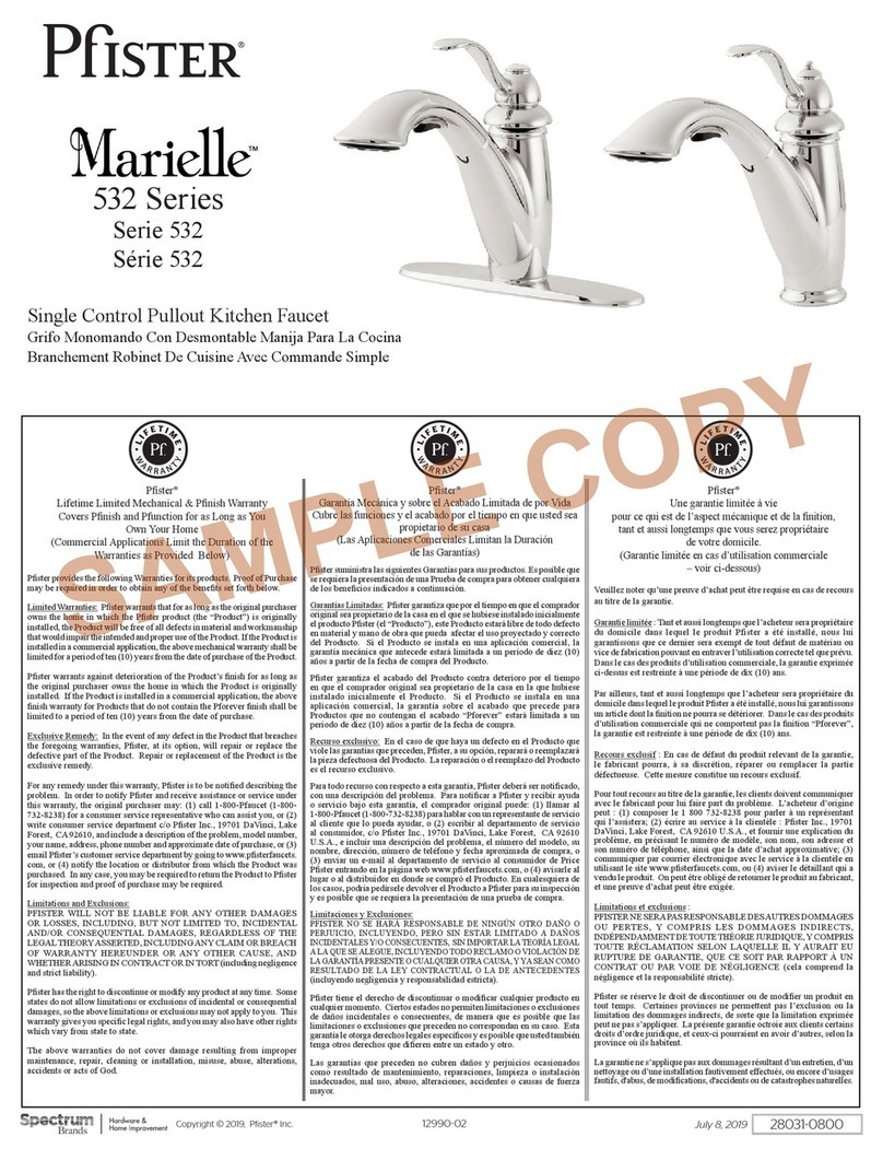 Spectrum Brands Pfister Marielle 532 Series manual Spectrum Brands Pfister Marielle 532 Series manual