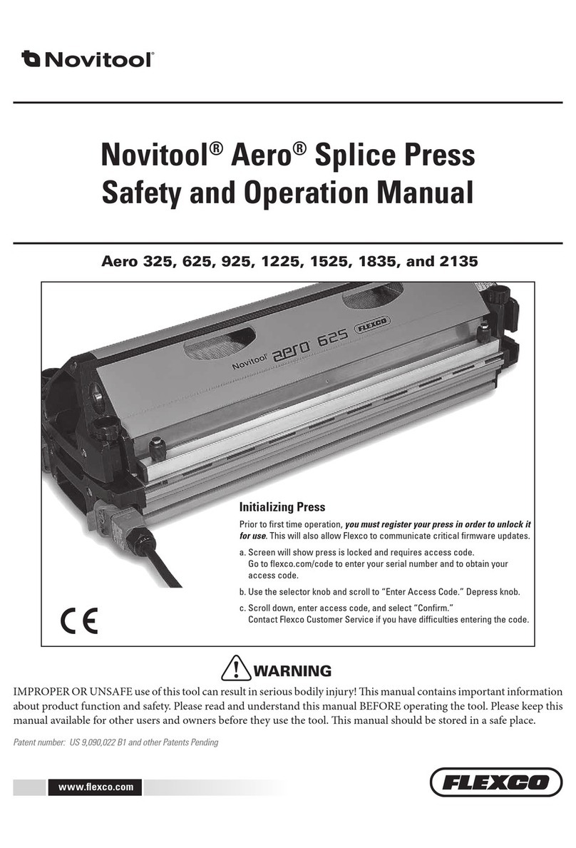Flexco Novitool Aero 325 Safety and operation manual
