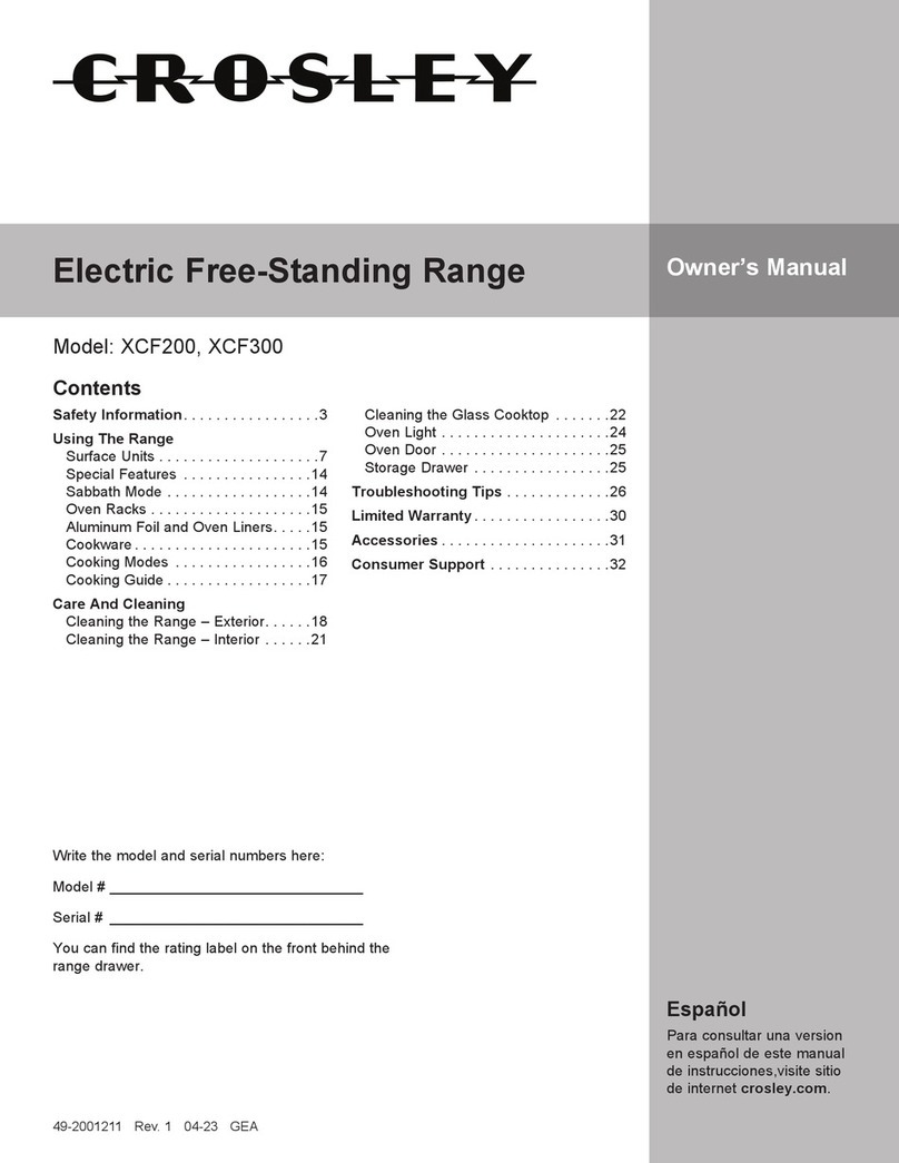 Crosley XCF200 User manual