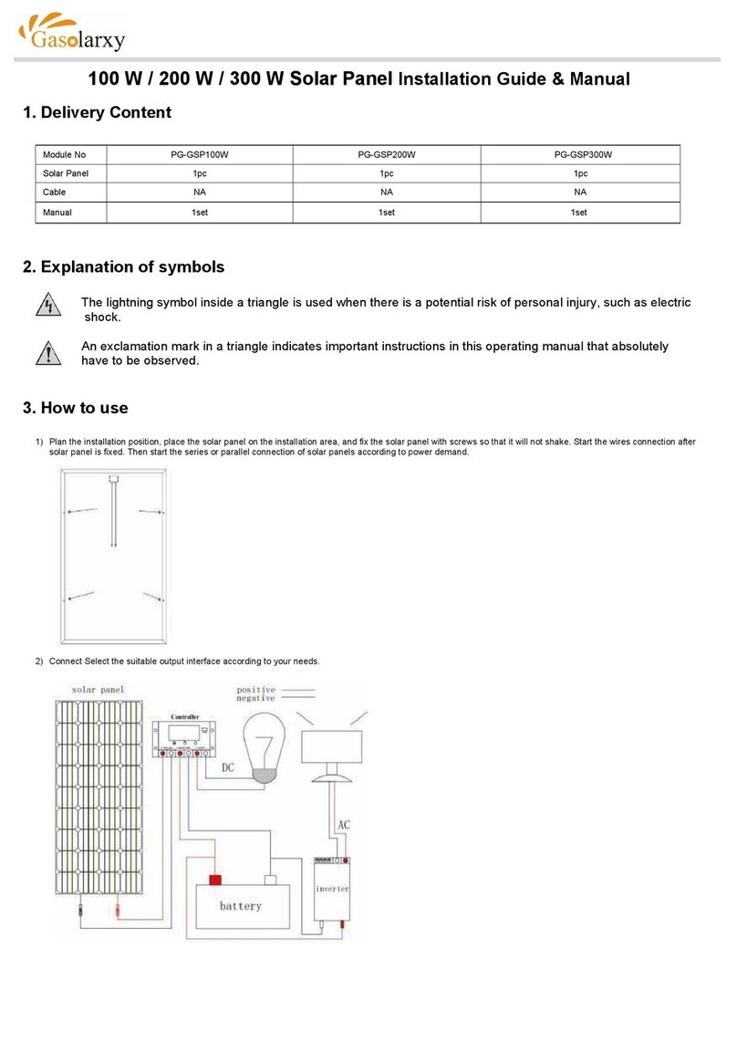Gasolarxy PG-GSP100W Installation guide & manual