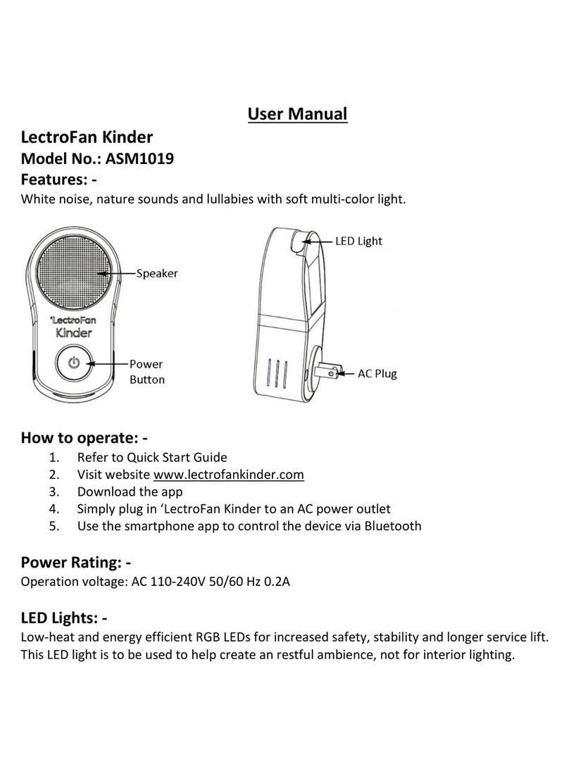 Adaptive Micro Systems LectroFan Kinder ASM1019 user manual Adaptive Micro Systems LectroFan Kinder ASM1019 user manual