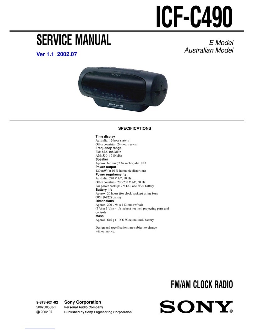 Sony Dream Machine ICF-C490 Service manual