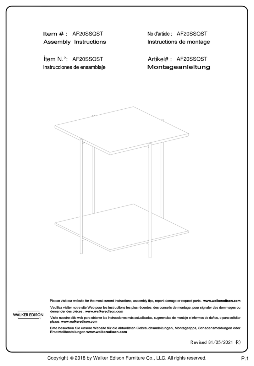 Walker Edison AF20SSQST User manual Walker Edison AF20SSQST User manual