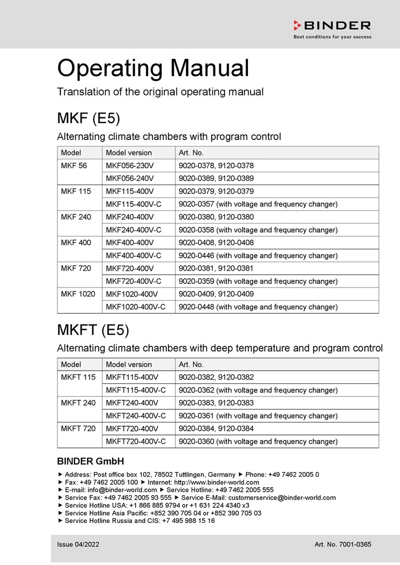 Binder MKF 400 operating manual