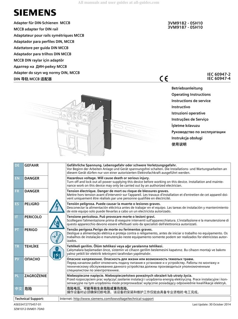 Siemens 3VM9182-0SH10 User manual