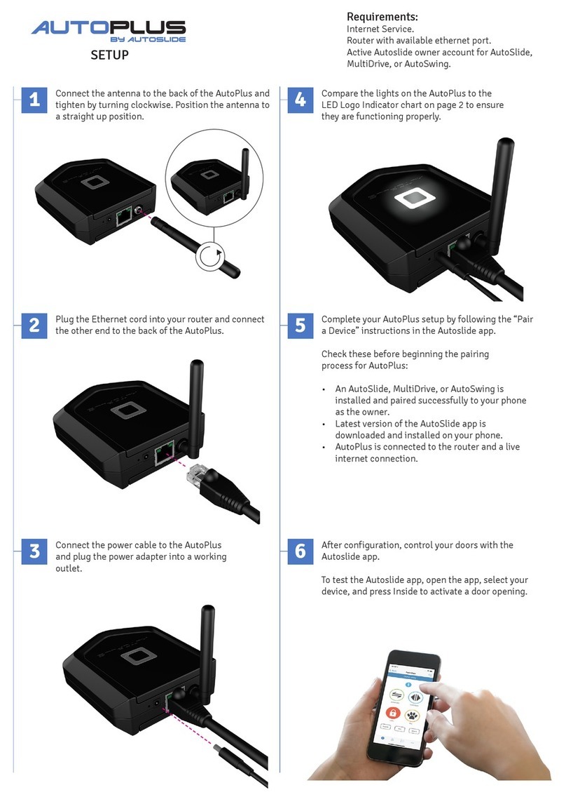 Autoslide AUTOPLUS quick start guide