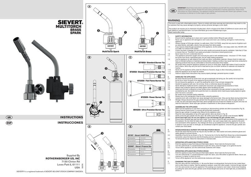 Sievert MultiTorch Spark User manual