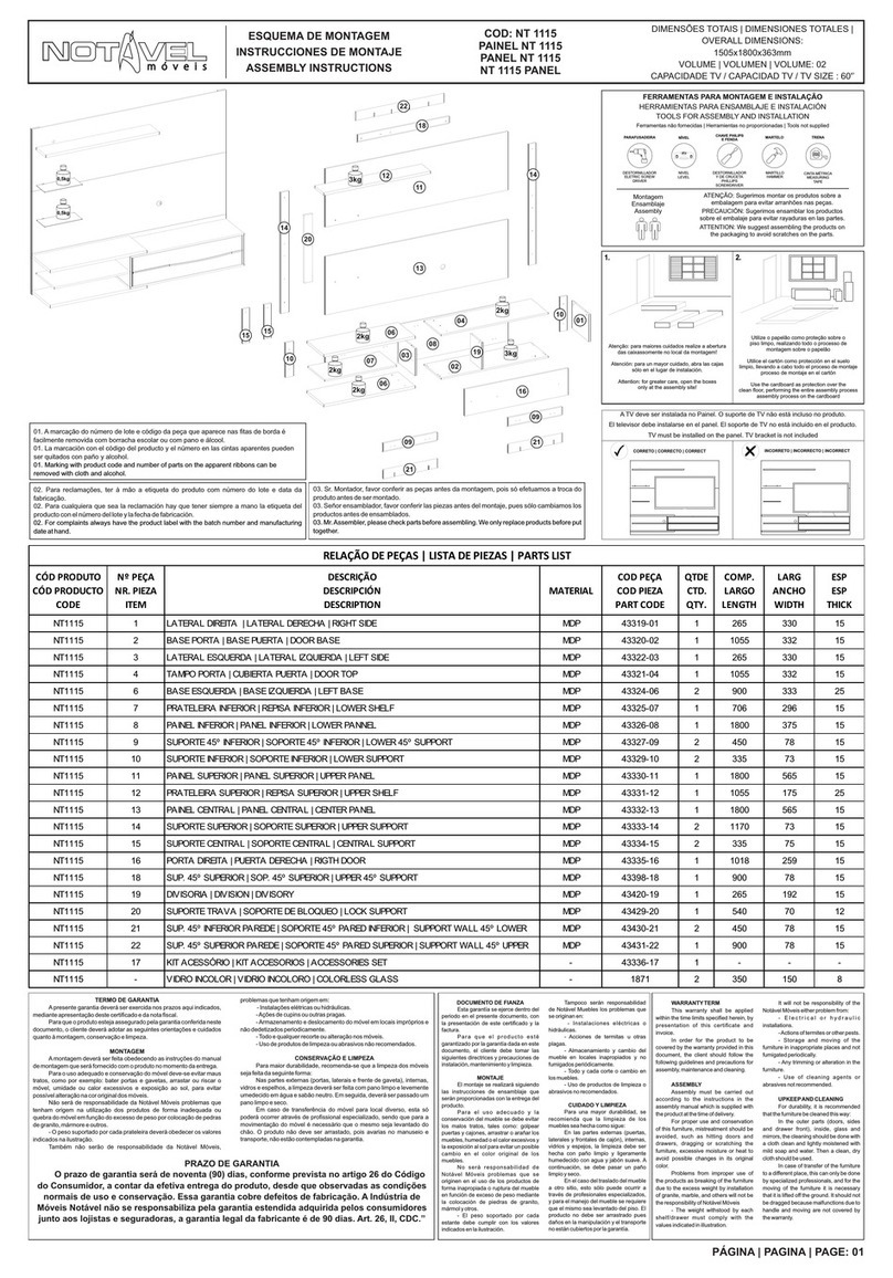 Notável Móveis NT 1115 Assembly instructions