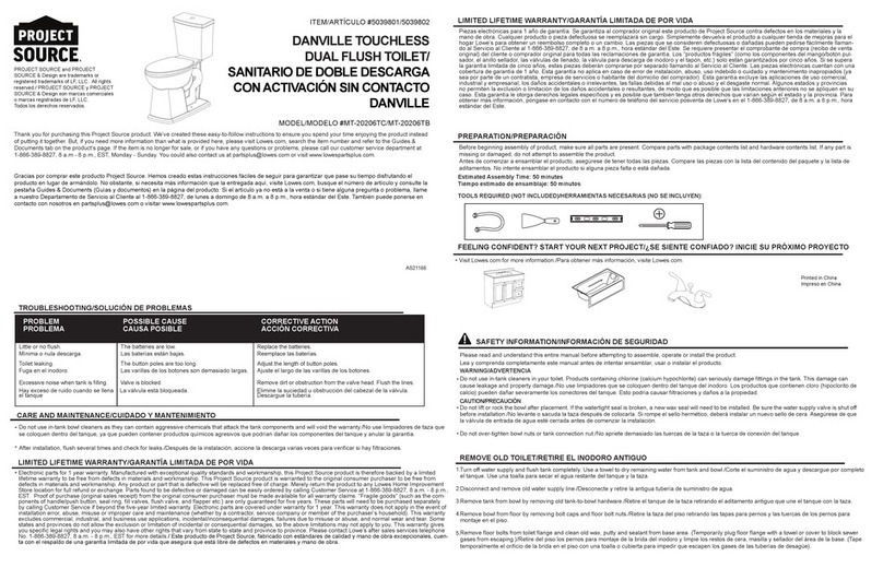Project Source DANVILLE MT-20206TC User manual